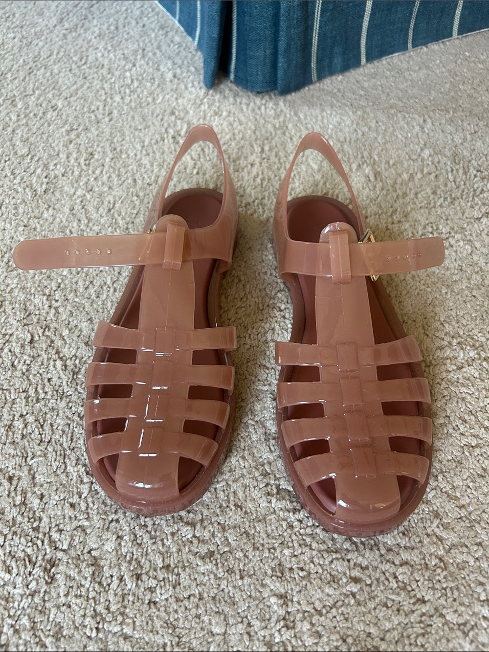 J.Crew Women’s Slingback Jelly Sandals in Vienna Taupe Pink size 8